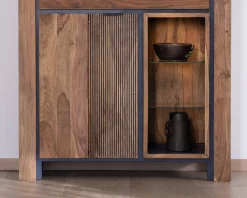 New Argentier avec éclairage intérieur et étagères verre