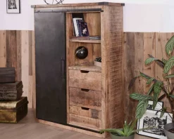 Sale Argentier industriel métal et bois 