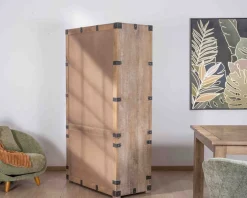 Hot Armoire ouverte style vintage avec 2 portes en bois et métal 