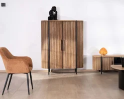 Discount Armoirette arrondie 120 cm en bois exotiques
