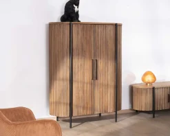 Discount Armoirette arrondie 120 cm en bois exotiques