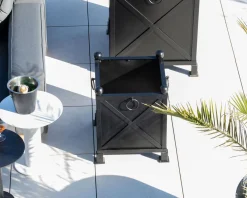 New Bac décoratif pour plantes d'agréments 55 cm en métal noir