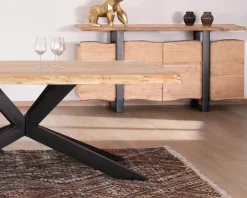 Best Bahut avec tiroirs en bois massif naturel "Zen Black" Buffet Et Bahut