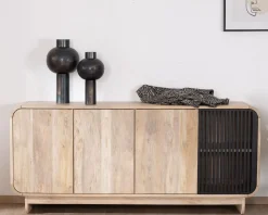 Outlet Bahut 180 cm en manguier design épuré japandi