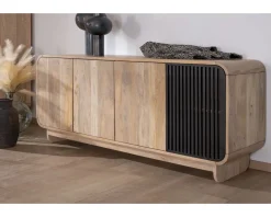 Outlet Bahut 180 cm en manguier design épuré japandi