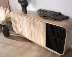 Outlet Bahut 180 cm en manguier design épuré japandi