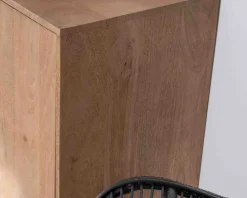 Sale Bahut contemporain en manguier massif 2 portes avec poignées intégrées arc de cercle