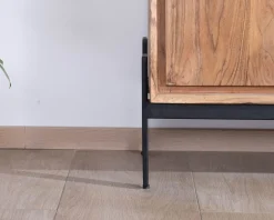 Hot Bahut 4 portes en acacia et métal 160 cm