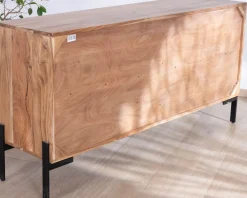 Hot Bahut 4 portes en acacia et métal 160 cm