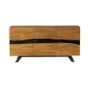Discount Bahut 3 portes en teck design nature brute "Copley" Rangement|Buffet Et Bahut
