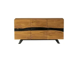 Discount Bahut 3 portes en teck design nature brute "Copley" Rangement|Buffet Et Bahut