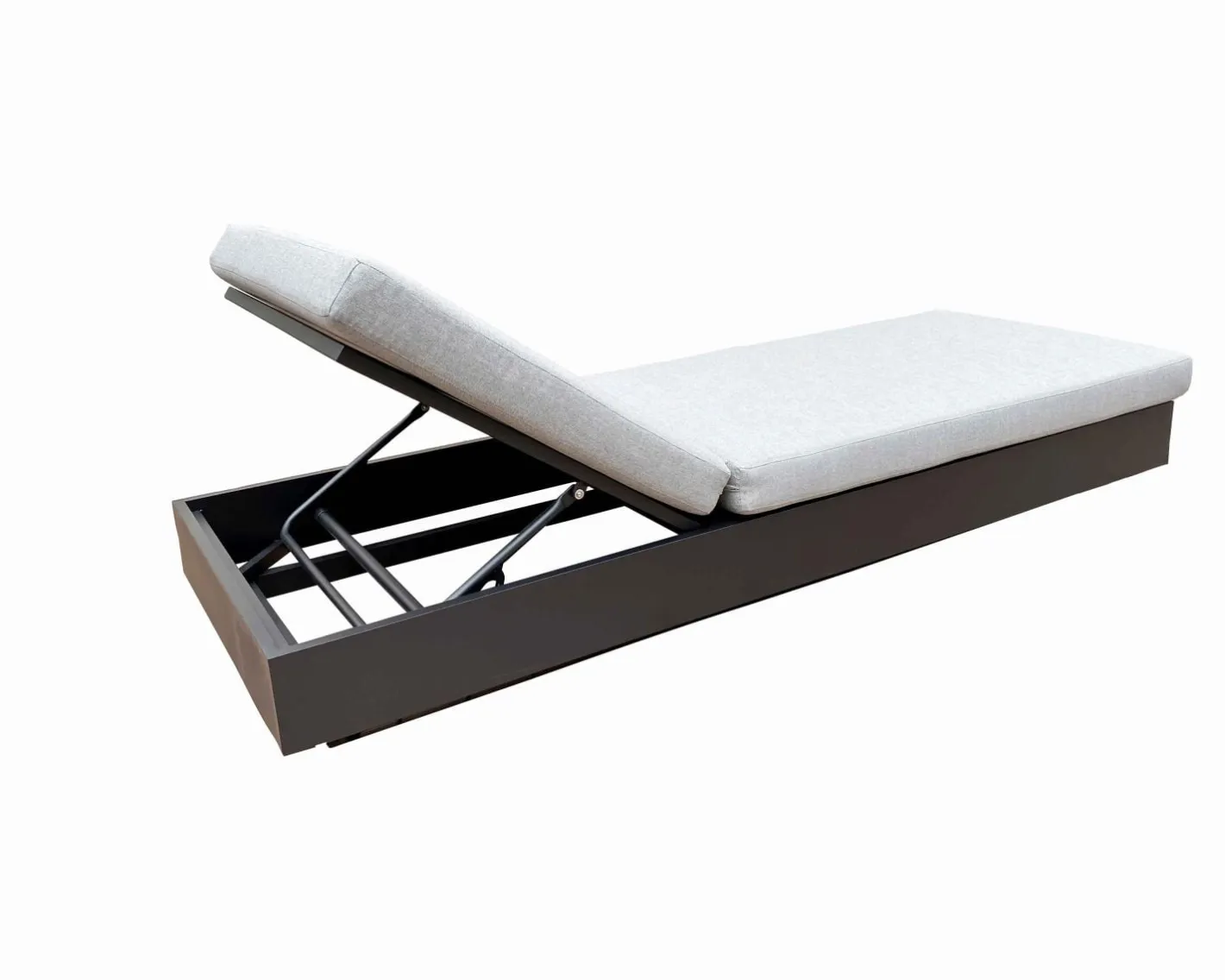 Discount Bain de soleil aluminium et tissu gris clair 1 place "Lisboa" Bain De Soleil