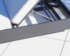 Discount Bain de soleil aluminium et tissu gris clair 1 place