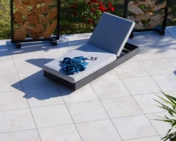 Discount Bain de soleil aluminium et tissu gris clair 1 place