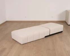 Online Bain de soleil design épuré en tissu crème avec surpiqures spécial extérieur