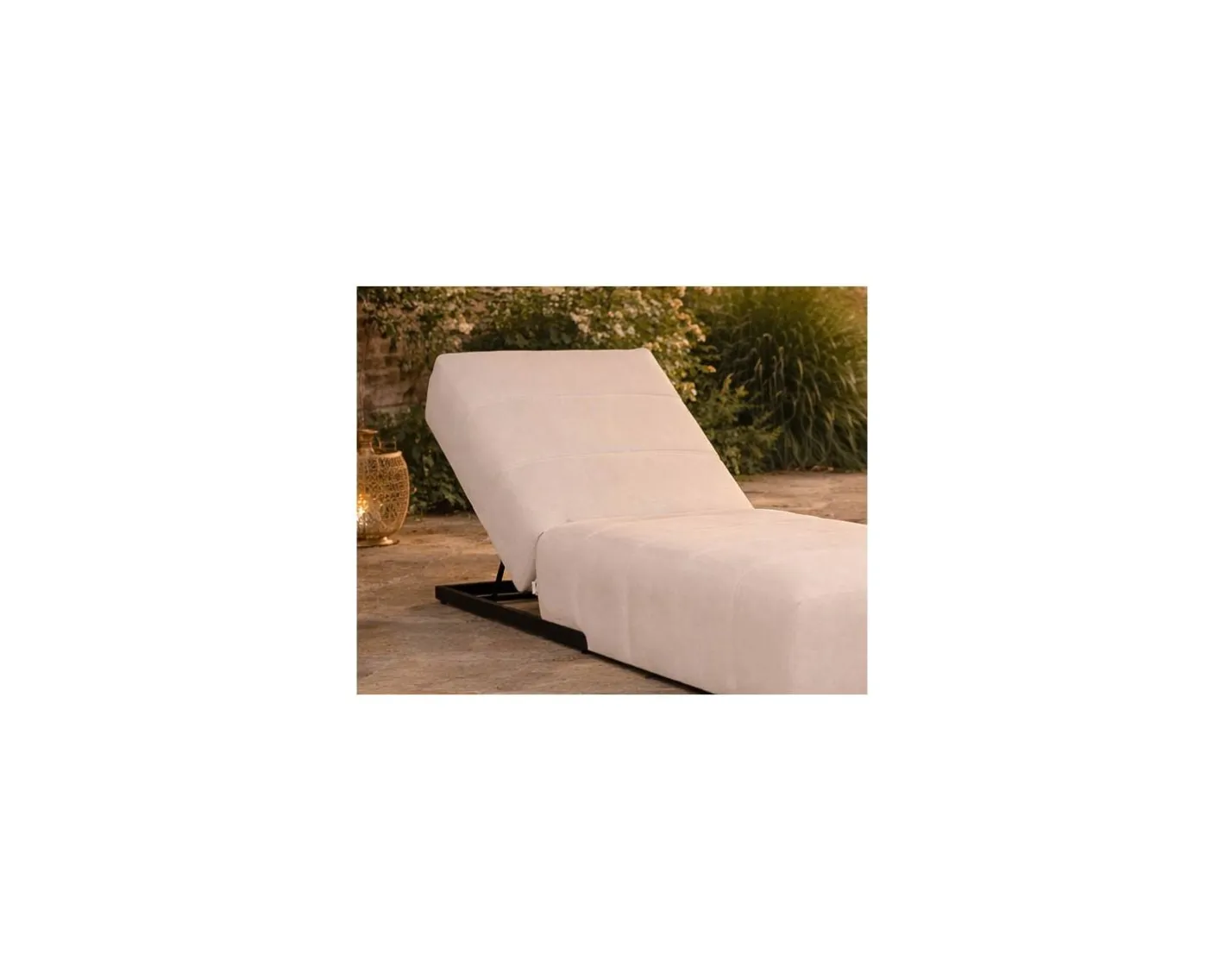 Online Bain de soleil design épuré en tissu crème avec surpiqures spécial extérieur "Sunset Bay" Bain De Soleil