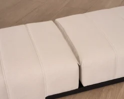 Online Bain de soleil design épuré en tissu crème avec surpiqures spécial extérieur