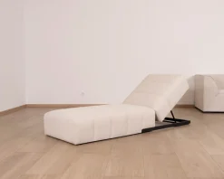 Online Bain de soleil design épuré en tissu crème avec surpiqures spécial extérieur