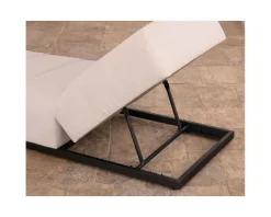 Online Bain de soleil design épuré en tissu crème avec surpiqures spécial extérieur