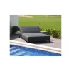 Discount Bain de soleil double gris et noir avec textile Sunbrella "Terrasse" Bain De Soleil
