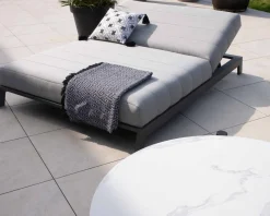 Hot Bain de soleil double moderne et confortable gris clair 