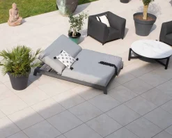 Hot Bain de soleil double moderne et confortable gris clair 