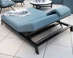 Best Bain de soleil double turquoise et noir textile extérieur "Terrasse" Bain De Soleil