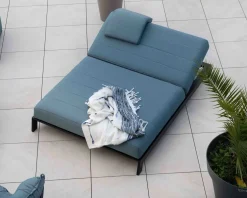 Best Bain de soleil double turquoise et noir textile extérieur 