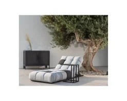 New Bain de soleil en tissu Sunbrella gris clair et foncé