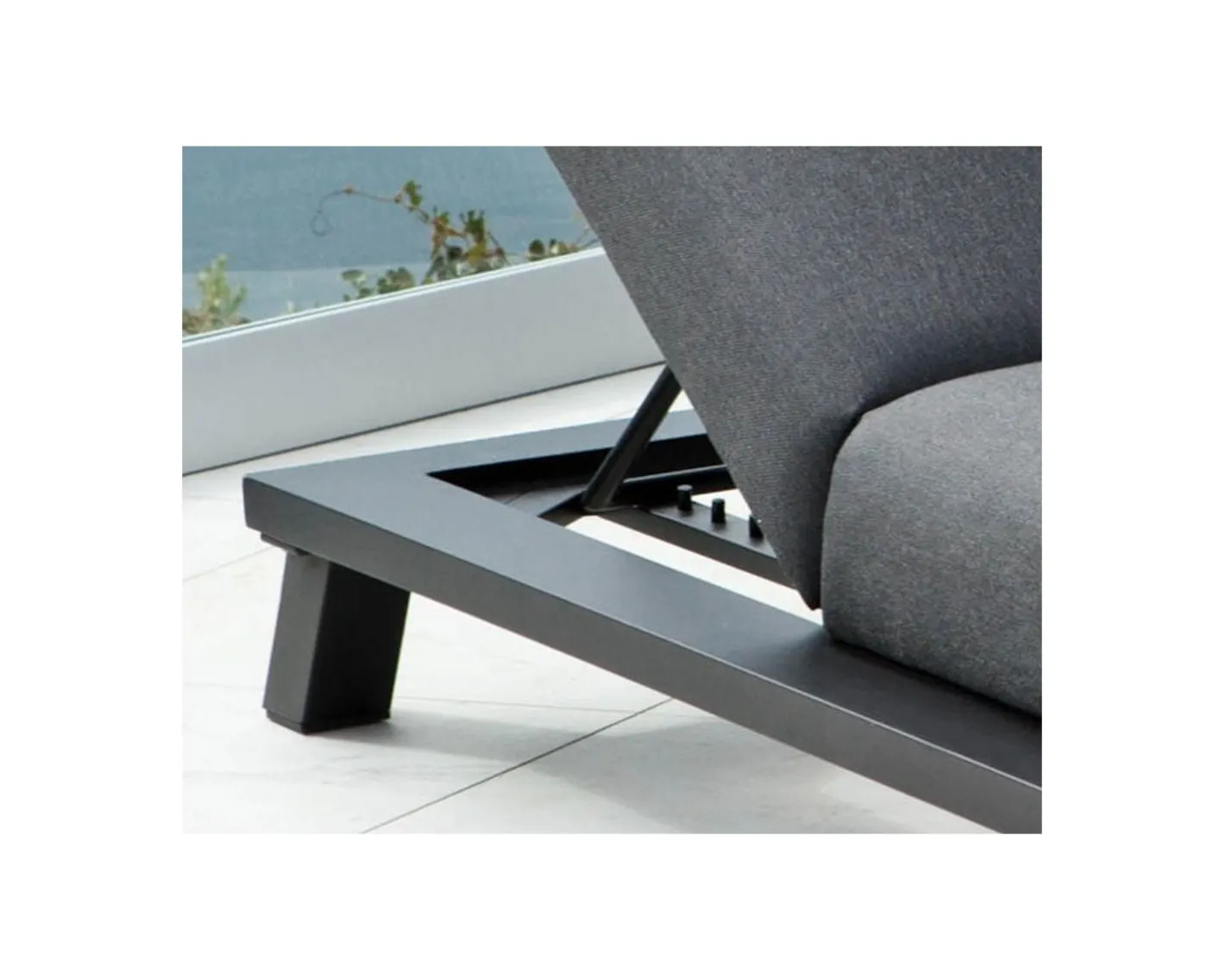 New Bain de soleil haut de gamme anthracite tissu Sunbrella "Nusa Pedina" Bain De Soleil