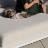 Best Bain de soleil haut de gamme 2 places "Nusa Pedina" en tissu écru et aluminium blanc Bain De Soleil