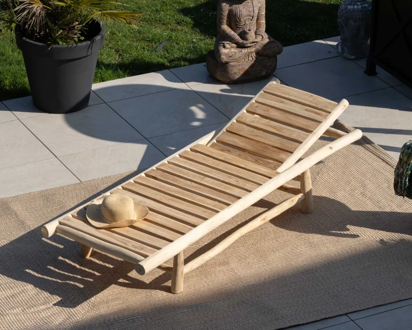Hot Bain de soleil 1 place design exotique "Sumatra" structure branches Bain De Soleil