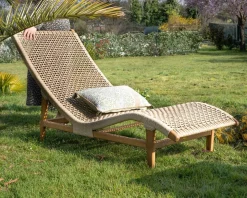Bain de soleil 1 place en teck