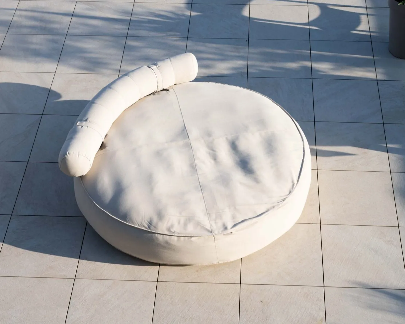 Clearance Bain de soleil rond et moelleux beige diamètre 1m80 "Saint Tropez" Bain De Soleil