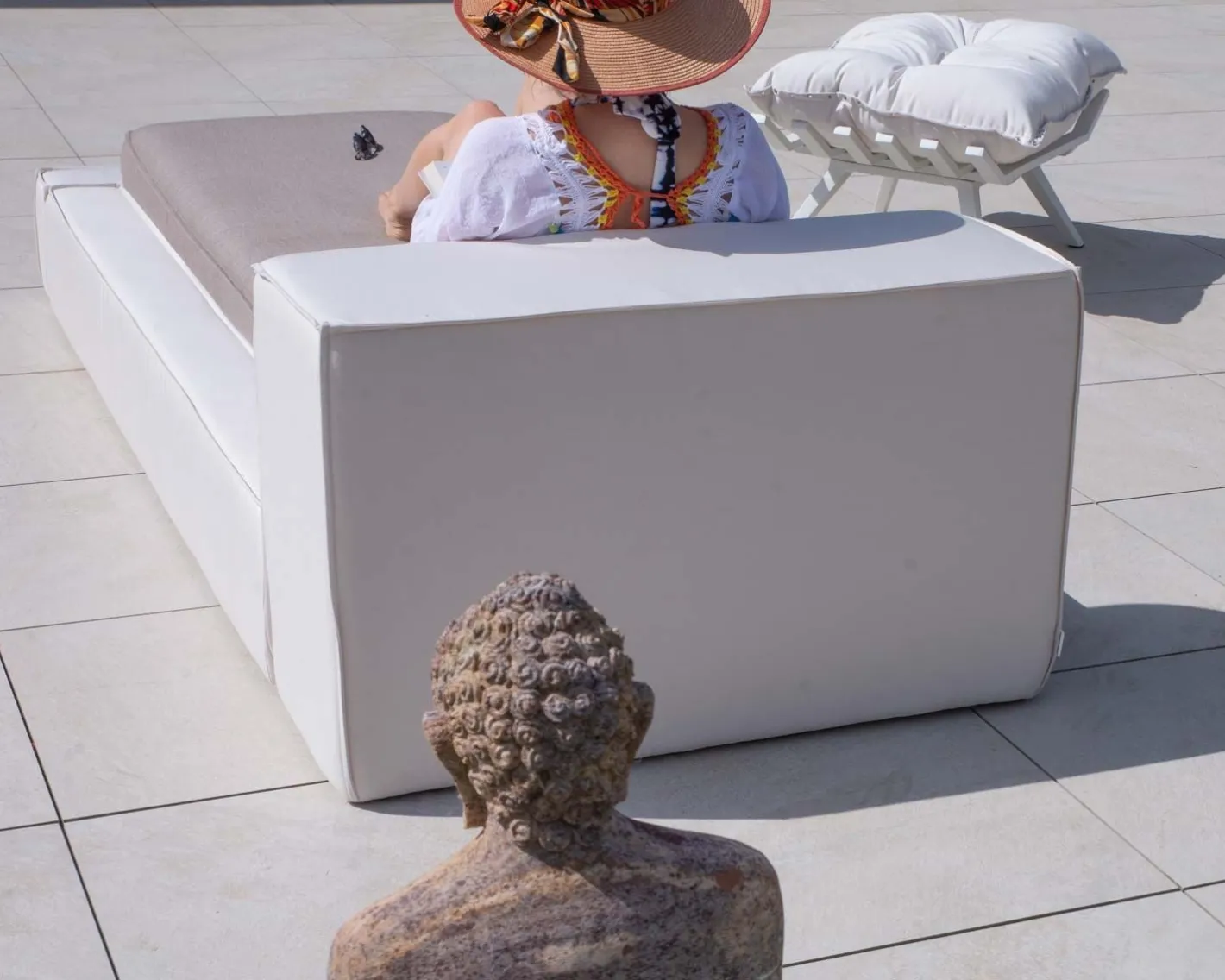Bain de soleil une place taupe et beige esprit futon "Saint Tropez" Bain De Soleil