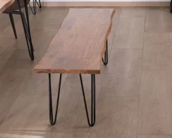 Online Banc design épuré 160 cm en acacia et pieds métal "Wendy" Banc