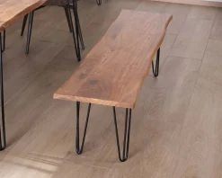 Online Banc design épuré 160 cm en acacia et pieds métal