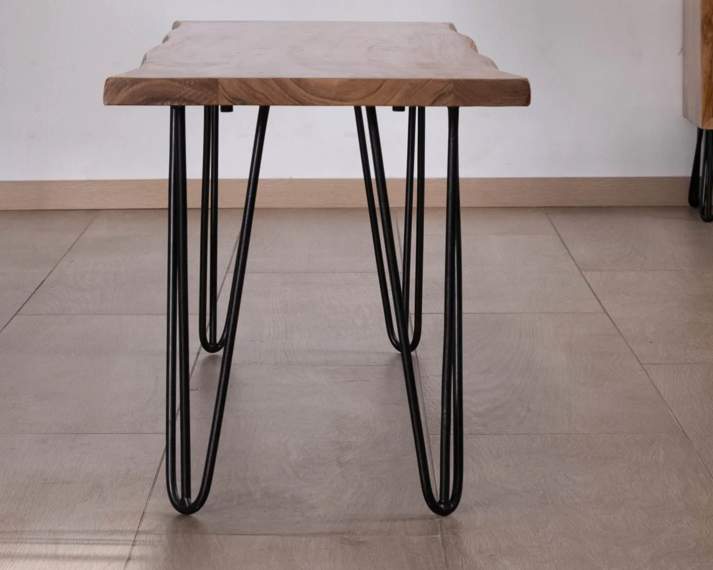 Online Banc design épuré 160 cm en acacia et pieds métal "Wendy" Banc