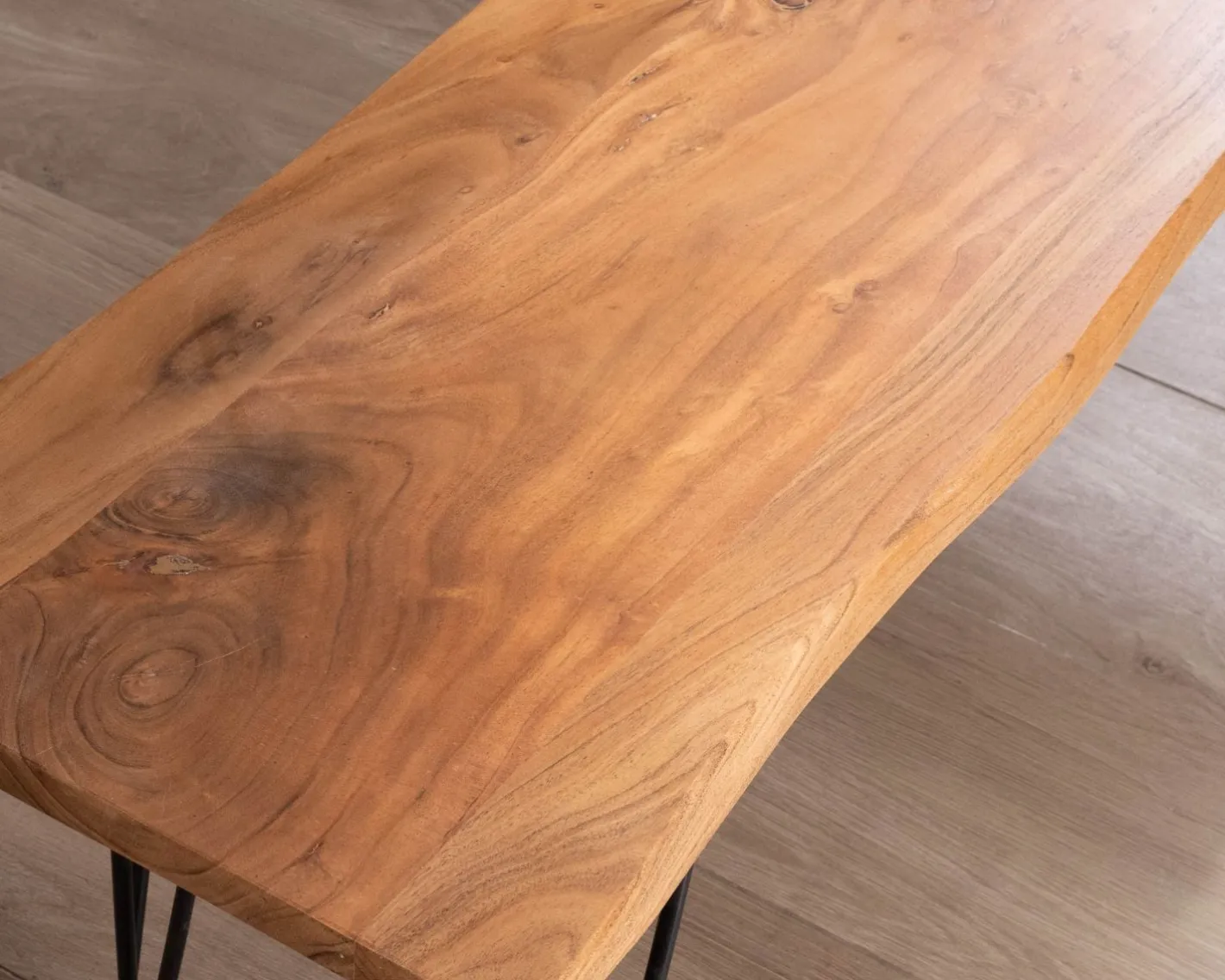 Online Banc design épuré 160 cm en acacia et pieds métal "Wendy" Banc