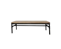 New Banc industriel en bois d’acacia massif et métal "Garden" Banc