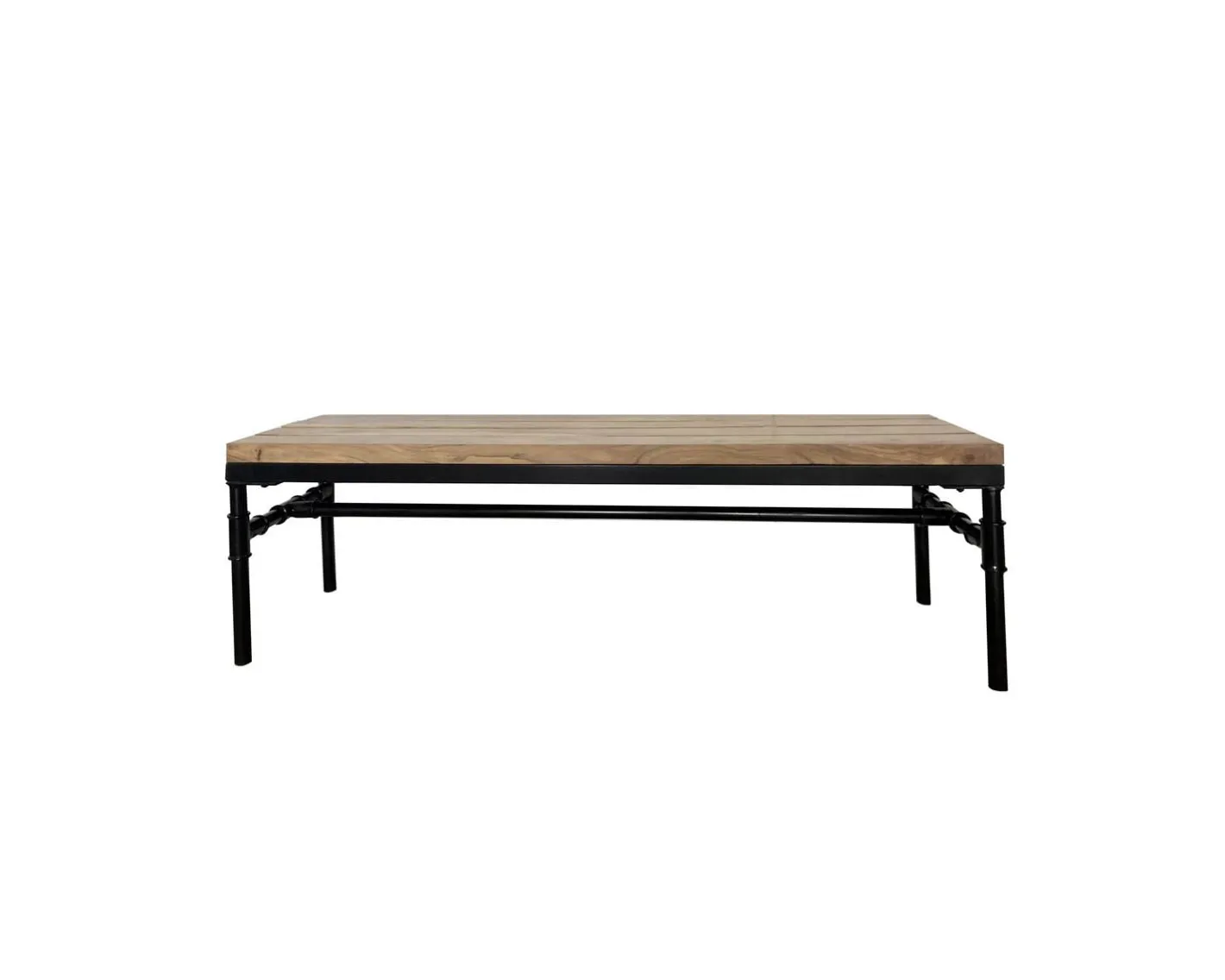 New Banc industriel en bois d’acacia massif et métal "Garden" Banc