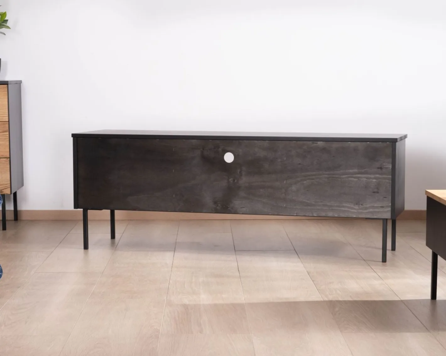 Best Banc TV 160 cm deux portes en frêne massif huilé "Sydney" Meuble Télé