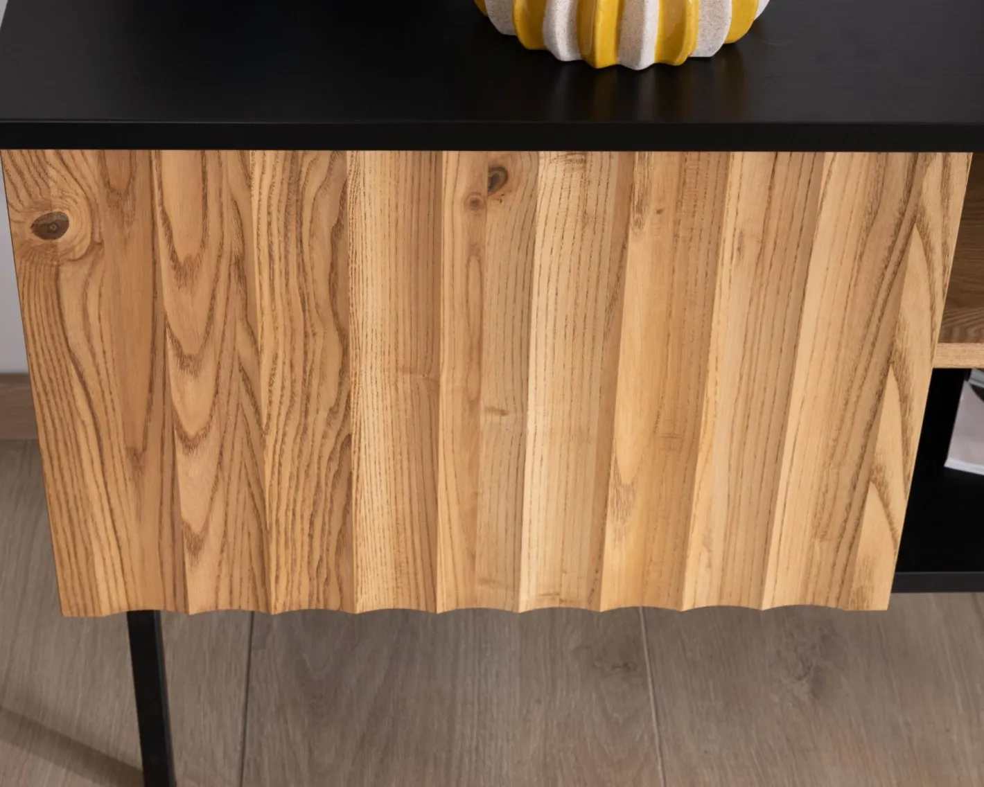 Best Banc TV 160 cm deux portes en frêne massif huilé "Sydney" Meuble Télé