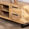 Outlet Banc TV 175 cm en manguier et pieds métal "Manoha" Meuble Télé