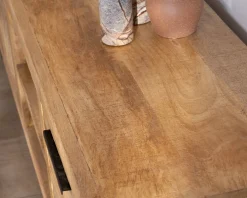 Outlet Banc TV 175 cm en manguier et pieds métal "Manoha" Meuble Télé