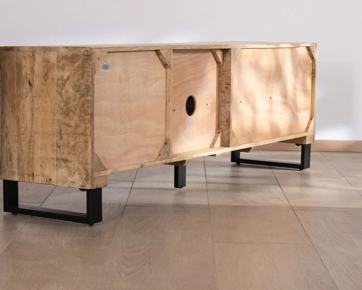 Outlet Banc TV 175 cm en manguier et pieds métal "Manoha" Meuble Télé