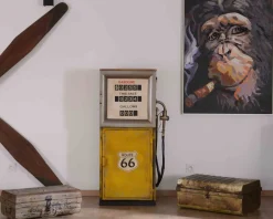 New Bar insolite style pompe à essence métal jaune esprit vintage "Crazy" Meuble De Bar