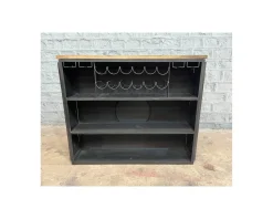 Clearance Bar métal et bois style récup multi rangements "Crazy" avec hélice Meuble De Bar
