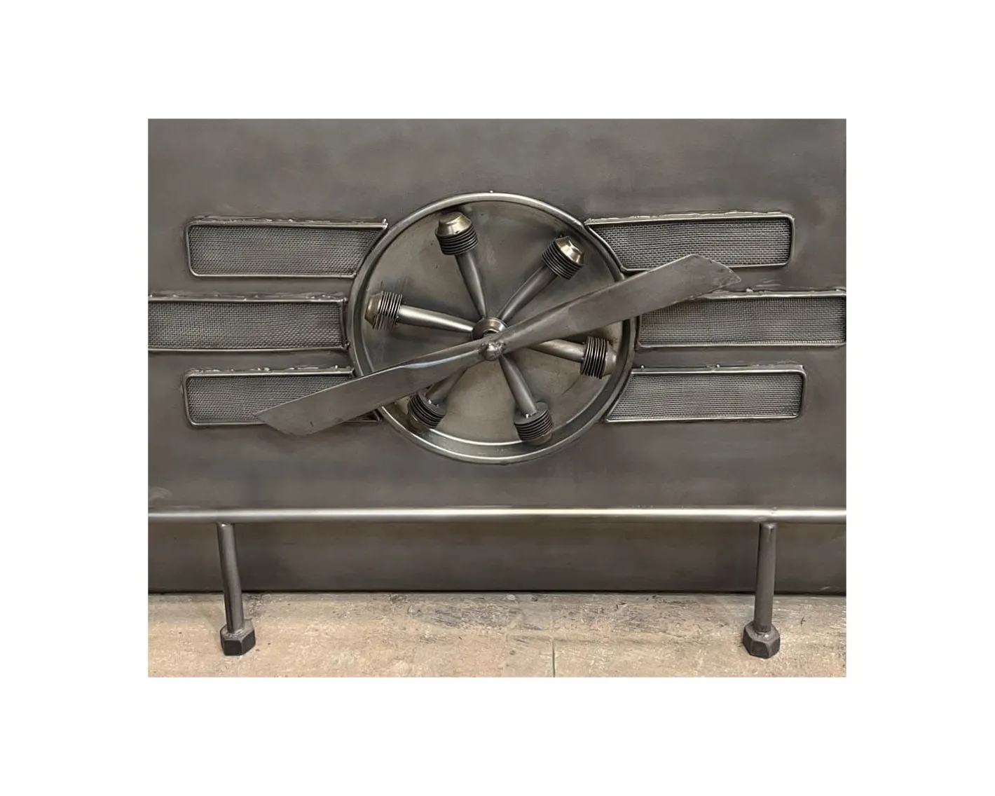Clearance Bar métal et bois style récup multi rangements "Crazy" avec hélice Meuble De Bar