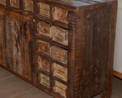 Hot Buffet bas ethnique en bois exotique brut recyclé 150cm "Népalaise" Buffet Et Bahut
